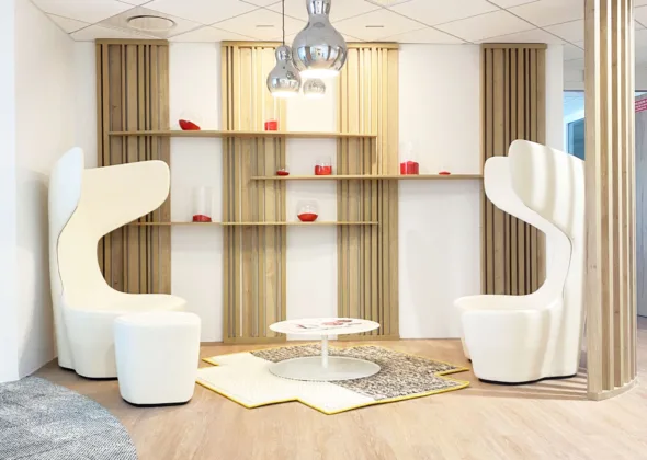 AUMA Agencement d'un espace design pour le showroom en claustra